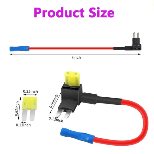 Vista 2 de Paquete de 10 micro 2 fusibles TAP de 12 V para coche Añadir un circuito ATR adaptador de fusible de cuchilla con fusibles de 20 A Micro II soporte