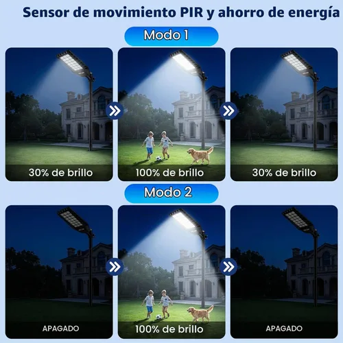 Vista 2 de Solar Street Light Outdoor Waterproof, 23” Large Solar Light with Motion Sensor, 6500K Dusk to Dawn Security LED Flood Light, Commercial Outdoor