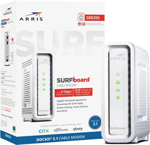 Vista 10 de ARRIS (G20) - Combo de Router de Módem de Cable - WiFi 6 (AX3000) DOCSIS 3.1 Multi-Gigabit Rápido, Aprobado para Comcast Xfinity, Cox, Spectrum