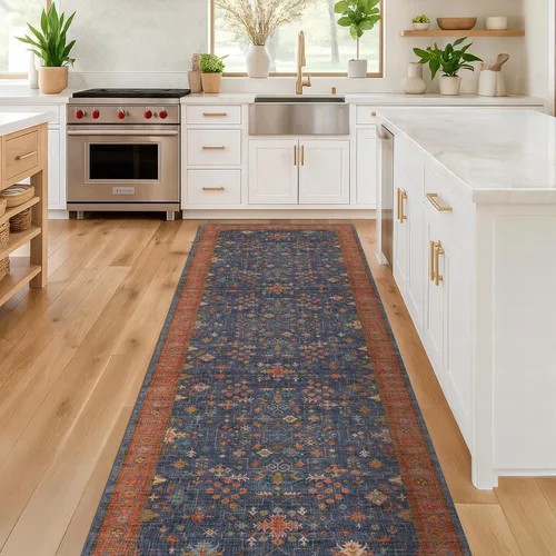 Vista 100 de Hazo Haus – Alfombra pequeña para entrada, cocina o baño, antideslizante con base de goma, resistente a las manchas y a la decoloración, diseño