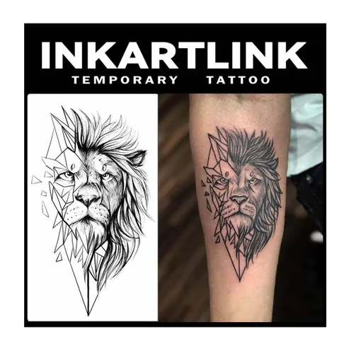 Vista 11 de INKARTLINK Tattoo Tech, 2 hojas de tatuaje semipermanente mediano, tatuajes temporales de diseño artístico para adultos, dura 1-2 semanas