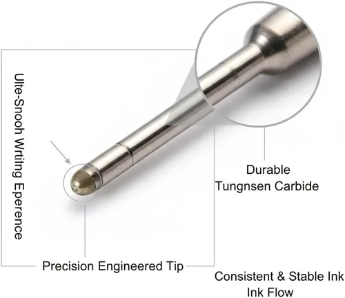 Vista 4 de Paquete de 20 repuestos de bolígrafo compatibles con TikiPen Black and Blue Parker. Tinta alemana de escritura suave y punta media de 0.039 in