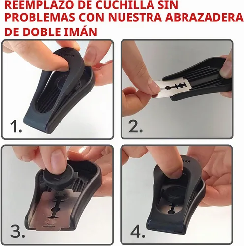 Vista 5 de KNEADACE Herramienta de puntuación de masa magnética mejorada, herramienta profesional de puntuación de masa con hoja extraíble, herramienta de pan
