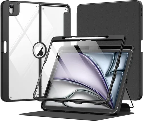 Vista 30 de MoKo Funda para iPad Air de 11 pulgadas 7ª/6ª generación M3/M2 2025/2024, iPad Air 5ª/4ª generación de 10.9 pulgadas 2022/2020 con soporte