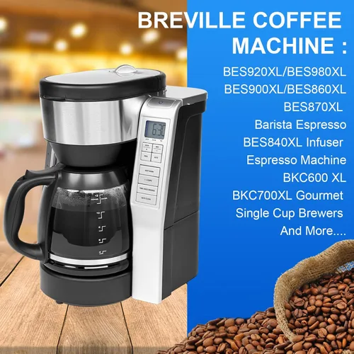 Vista 6 de Paquete de 12 filtros de agua de repuesto para Breville BWF100 BES870 BES810 BES990 BES980 BES920 BES900XL BES870XL BES860XL BES840XL BKC600XL