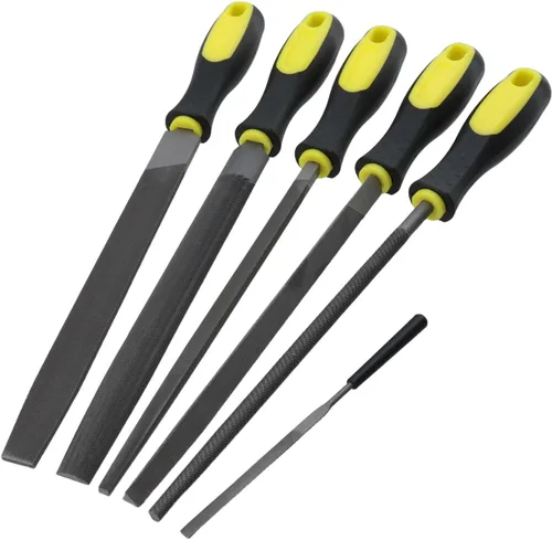 Vista 12 de Lima plana de 6 pulgadas de longitud, lima de mano de acero de alto carbono con mango ergonómico para remover, refinar, dar forma y raspar proyectos