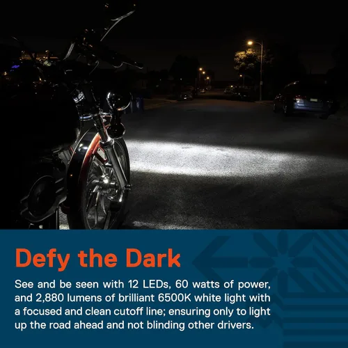 Vista 2 de TRUE MODS 2 piezas de 11.4 cm Osram LED Harley luz antiniebla de paso [acabado negro] luz antiniebla de paso para motocicleta Harley Davidson