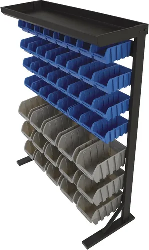 Vista 3 de Strongway Unidad de almacenamiento a granel de un solo lado con 47 contenedores surtidos, 36 1/2 pulgadas de ancho x 14 pulgadas de profundidad x 46