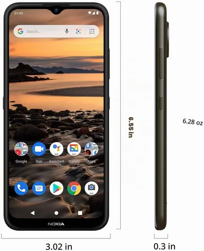 Vista 6 de Nokia 1.4 Android 10 (Go Edition) Smartphone desbloqueado Batería de 2 días Dual SIM Versión EE. UU. 2/32 GB Pantalla de 6.51 pulgadas