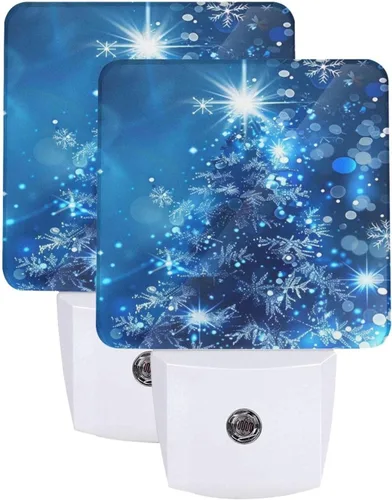 Vista 21 de Ouqiuwa Juego de 2 luces nocturnas enchufables para Navidad, rojo, invierno, feliz año nuevo, LED, sensor de movimiento, lámpara para dormitorio