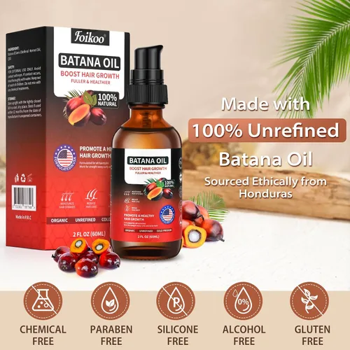 Vista 4 de Aceite de Batana en aerosol para el crecimiento del cabello, 100% natural y puro aceite de batana crudo orgánico Dr. Sebi de Honduras, aceite