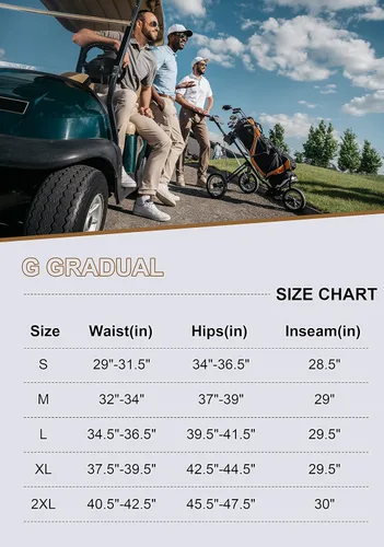 Vista 7 de G Gradual Pantalones deportivos de golf para hombre con bolsillos con cremallera, pantalones elásticos ajustados para correr, para hombre