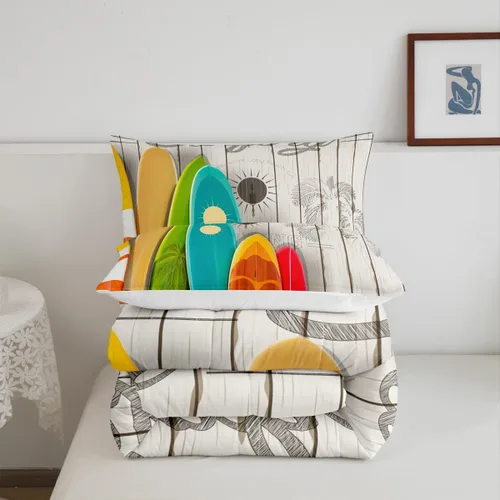Vista 77 de Juego de ropa de cama Happy Camping de Homewish, tamaño individual, con diseño de osos cazadores y pinos, para niños, hombres, adultos, decoración