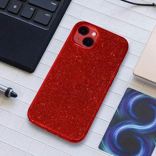 Vista 6 de MATEPROX Bling Sparkle - Funda protectora compatible con iPhone 13 de 6.1 pulgadas 2021 para niñas y mujeres, diseño navideño (rojo)