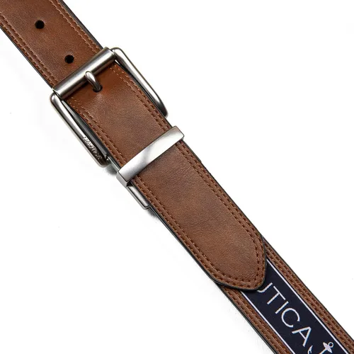 Vista 6 de Nautica Cinturón reversible para hombre con patrón de bandera