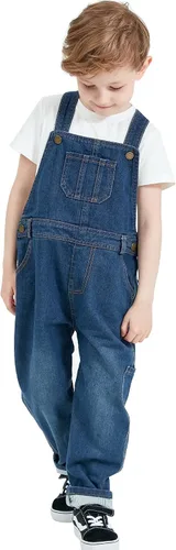 Vista 2 de GRANDWISH Overol de mezclilla con peto para niños, talla 3T-10