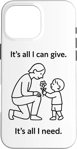 Vista 19 de Child Giving Flower to Parent Minimal Symbolic Love Design Case for iPhone 16