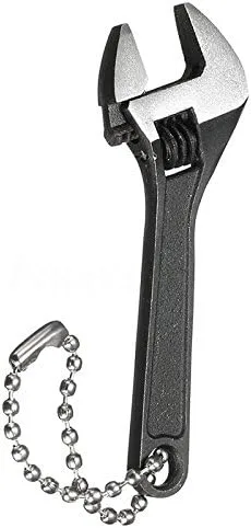 Vista 4 de Mini llave de 2.5 pulgadas/2.677 in, llave de tuerca ajustable, herramienta de mano, herramienta de mano, anillo de cadena de regalo