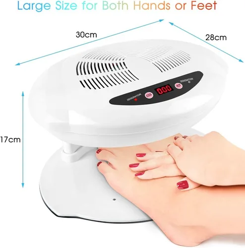 Vista 4 de Ejoyous Secador de esmalte de uñas para manos y pies, soplado de aire frío/cálido 2 en 1, LED, blanco