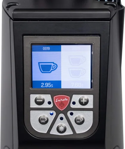 Vista 3 de Eureka Atom Specialty 75 - Molinillo de café expreso comercial, tolva corta, rebabas planas de 2.953 in, tecnología silenciosa, dosificación Negro