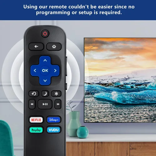 Vista 4 de Mando a distancia para Hisense-TCL-Onn-Sharp-Philips-Westinghouse-Insignia-Element Roku TV Remoto Repuesto (Paquete de 2)