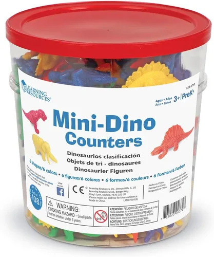 Vista 6 de Learning Resources Juego de clasificación de dinosaurios con contadores matemáticos, juguete de clasificación de dinosaurios, 65 piezas, a partir