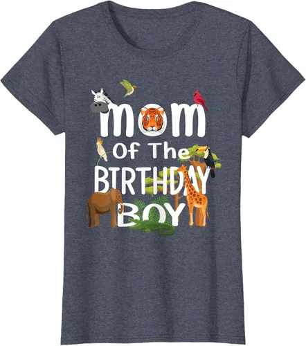 Vista 65 de Camiseta de fiesta de animales con temática de zoológico para niño de cumpleaños, Negro