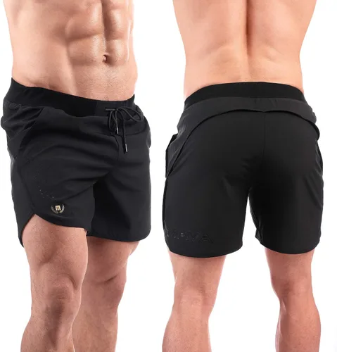 Vista 3 de MAVA - Pantalones cortos de baloncesto para hombre, pantalones cortos de entrenamiento con bolsillo y ajuste holgado, pantalones cortos de gimnasio