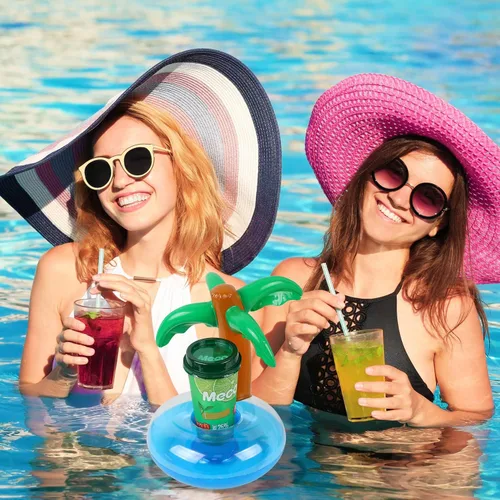 Vista 6 de LIYDE Paquete de 6 flotadores inflables de palmeras para accesorios de fiesta en la piscina