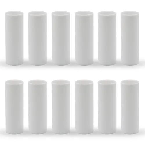 Vista 9 de Fundas de plástico blancas para velas de 2, 3, 4, 6 pulgadas, fundas para candelabros, base de candelabro E12, juego de 12 (2 pulgadas/24 unidades)