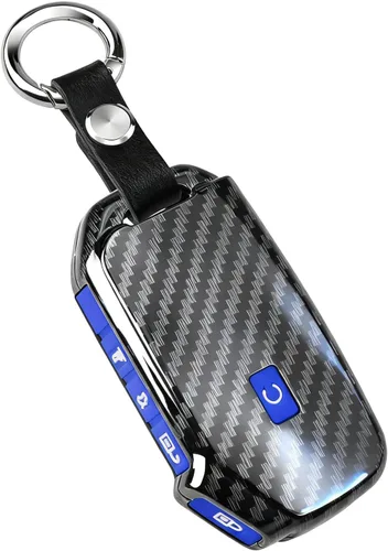 Vista 11 de QBUC Funda para llavero KIA, funda para llavero con llavero para Kia Ceed Cerato Forte, etc. (1 botón o no solo en la superficie frontal) (azul)