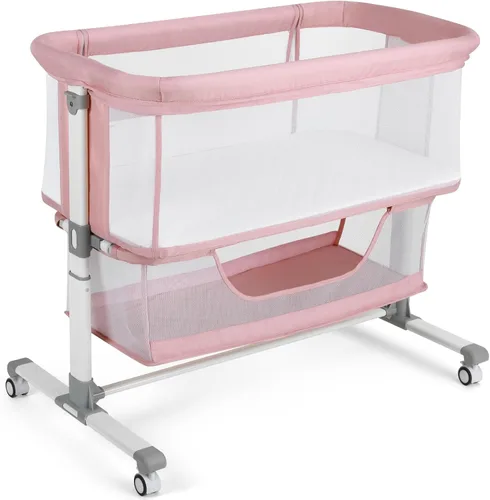 Vista 12 de Cowiewie Moisés Cuna de Noche, Portátil, Transpirable, Moisés Ajustable para Bebé para Noches Tranquilas, Beige