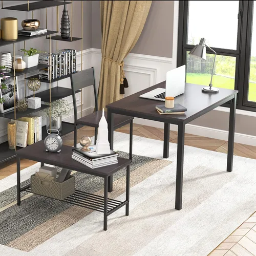 Vista 4 de DlandHome Juego de mesa de comedor para 4 mesas de cocina, mesa de cocina con sillas, juegos de mesa de comedor y sillas, mesa de comedor