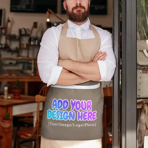 Vista 72 de AXKEUDO Delantal personalizado con bolsillos, delantales de cintura para camarera para cocinar en casa, restaurante, servir trabajo