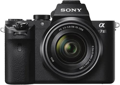 Vista 3 de Sony Cámara sin espejo a7 II con lente de 1.102-2.756 in (ILCE7M2K/B) + bolsa + tarjeta de 64 GB + lector de tarjetas + trípode flexible + correa