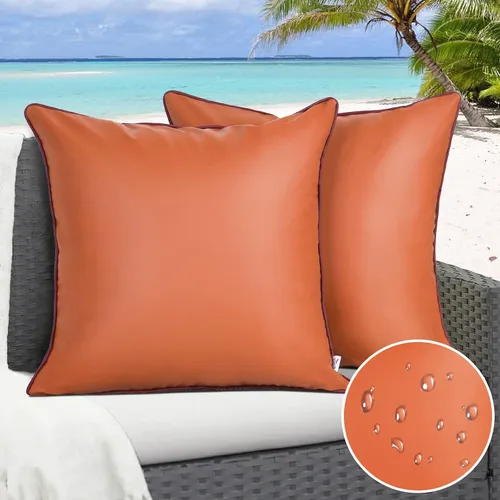 Vista 15 de Paquete de 2 fundas de almohada para exteriores de 12 x 20 pulgadas, resistente al agua, de piel de silicona, resistente a los rayos UV, resistente