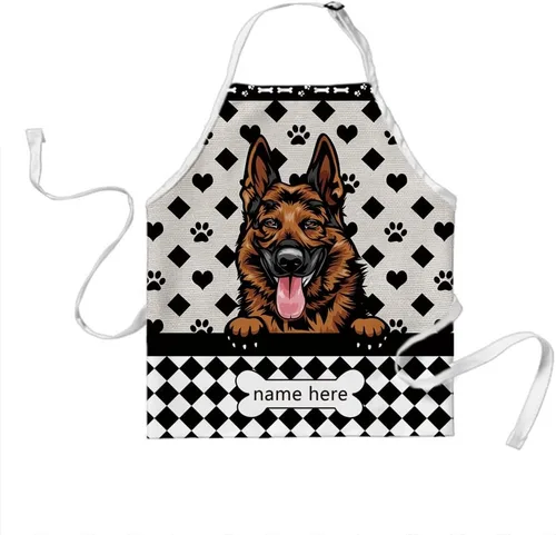 Vista 22 de Delantal de lunares de perro personalizado lindo perro salchicha, perro salchicha 3