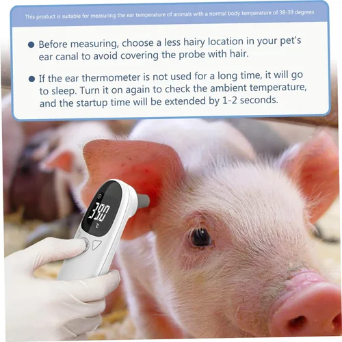 Vista 3 de Termómetro de oído para mascotas, termómetro preciso de temperatura de oído de 89.6-109.2 °F, digital recargable por USB de 5 x 1.5 para mascotas