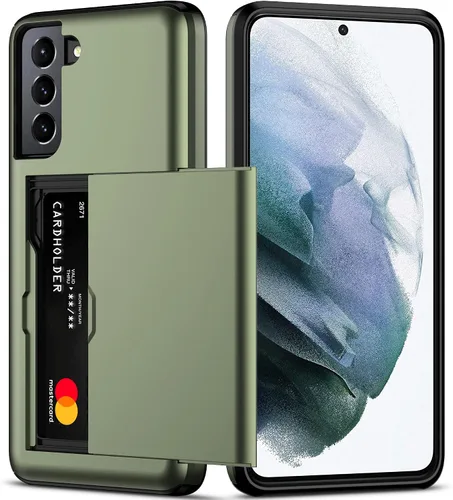 Vista 13 de Nvollnoe Funda para Samsung S20 FE con tarjetero de doble capa de protección resistente para Galaxy S20 FE, ranura para tarjeta oculta Funda delgada