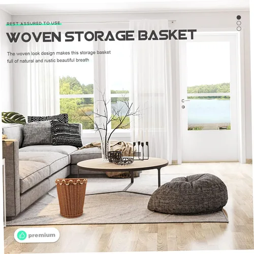 Vista 7 de COLLBATH Papelera tejida ropa de oficina imitación ratán Bohemia