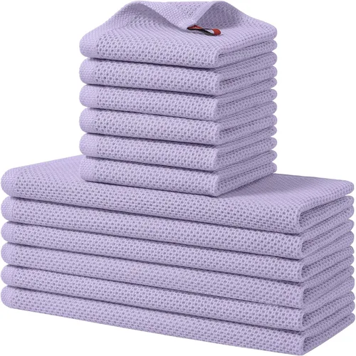 Vista 62 de Homaxy Juego de toallas y paños de cocina 100% algodón, 30 x 30 centímetros y 33 x 71 centímetros, juego de 8 toallas de cocina ultra suaves