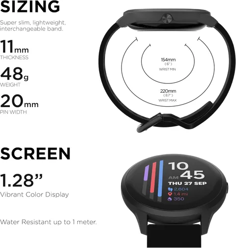 Vista 2 de iTouch Sport 4 Smartwatch - Monitor de actividad física, monitor de frecuencia cardíaca, esfera de reloj personalizable, rastreador de actividad