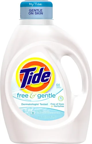 Vista 17 de Tide Free & Gentle - Detergente líquido suave para ropa, 64 cargas