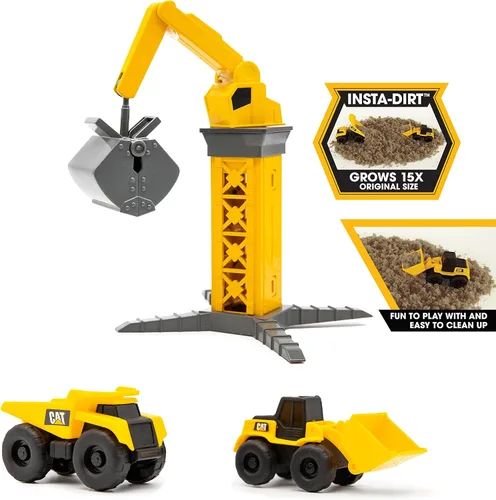 Vista 5 de CatToysOfficial, Juego de Vehículos CAT Little Machines Ground Crew con Insta-Dirt, juguetes sensoriales para niños a partir de 3 años