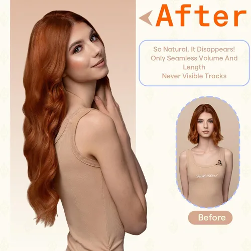 Vista 35 de Full Shine - Extensiones de cabello humano con cinta, mezcla de rubio hongo # 8 castaño ceniza resaltado 60 rubio ceniza