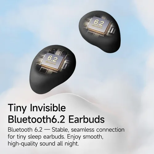 Vista 7 de Auriculares para dormir de lado, Bluetooth inalámbrico invisible Negro