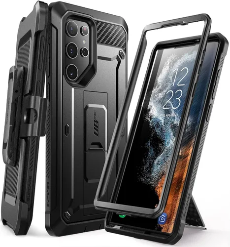 Vista 9 de SUPCASE Funda para Samsung Galaxy S22 Ultra con Soporte (Unicorn Beetle Pro), [Marco Frontal Integrado y Clip para Cinturón]