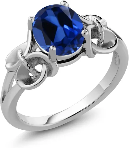 Vista 79 de Gem Stone King Anillo de compromiso ovalado con piedra natal para mujer, plata de ley 925, ovalado de 0.354 x 0.276 in, anillo de compromiso