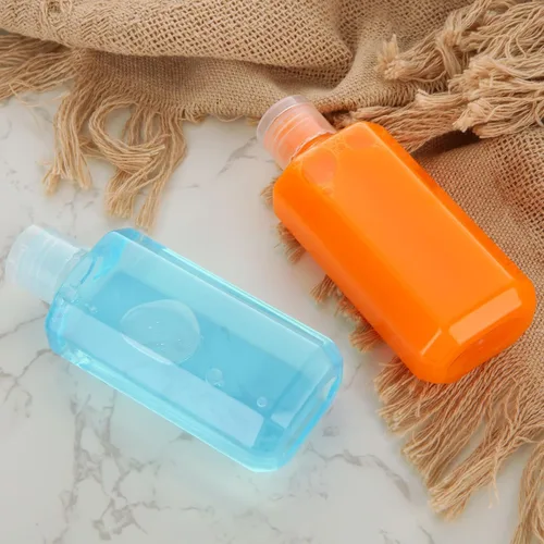 Vista 5 de Paquete de 30 botellas de plástico transparente de 3.4 onzas para artículos de tocador, recipientes de viaje vacíos recargables de 3.4 fl oz
