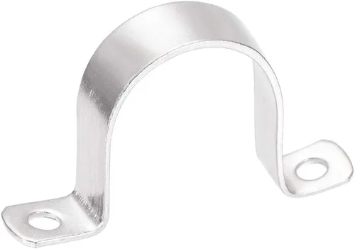 Vista 6 de uxcell Correa de tubo rígida de 0.630 in (0,6 pulgadas), 2 correas de tubo de agujeros 304 abrazadera de tubo de tensión de acero inoxidable 2 piezas